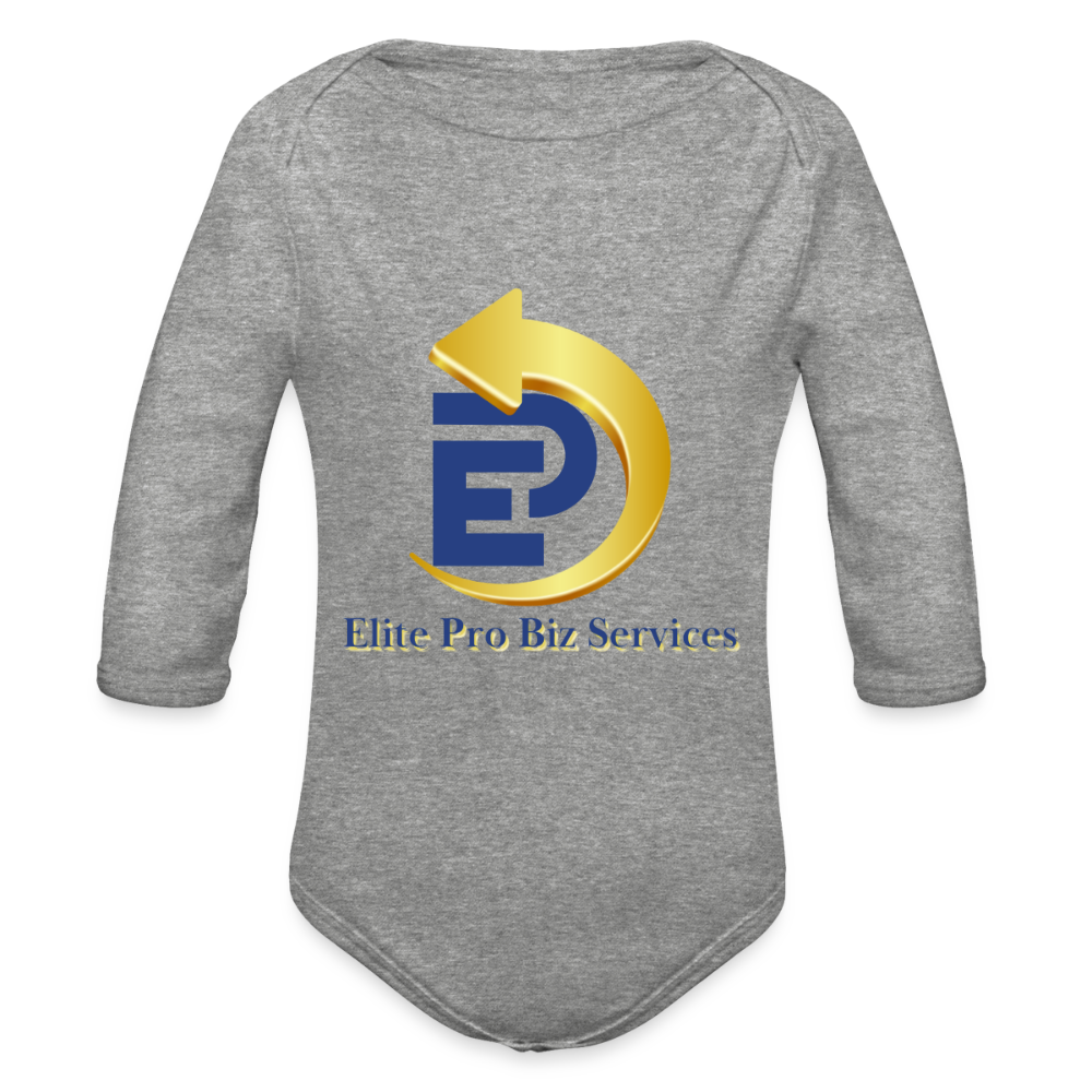 Organic Long Sleeve Baby Bodysuit - heather grey