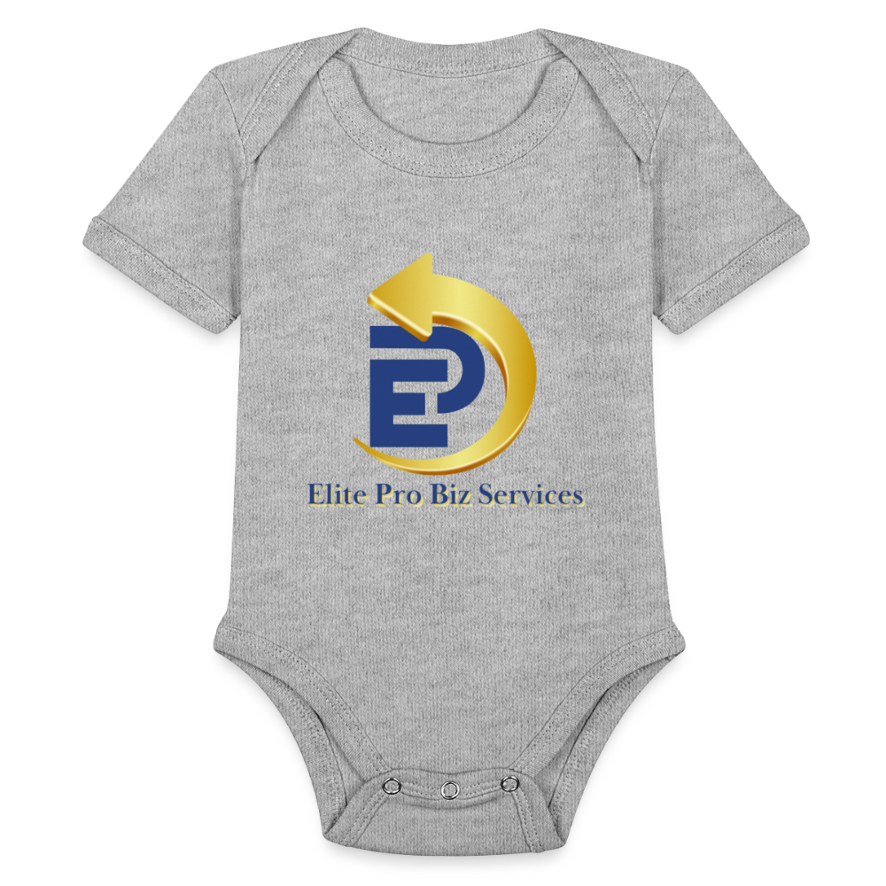 Organic Short Sleeve Baby Bodysuit - heather grey