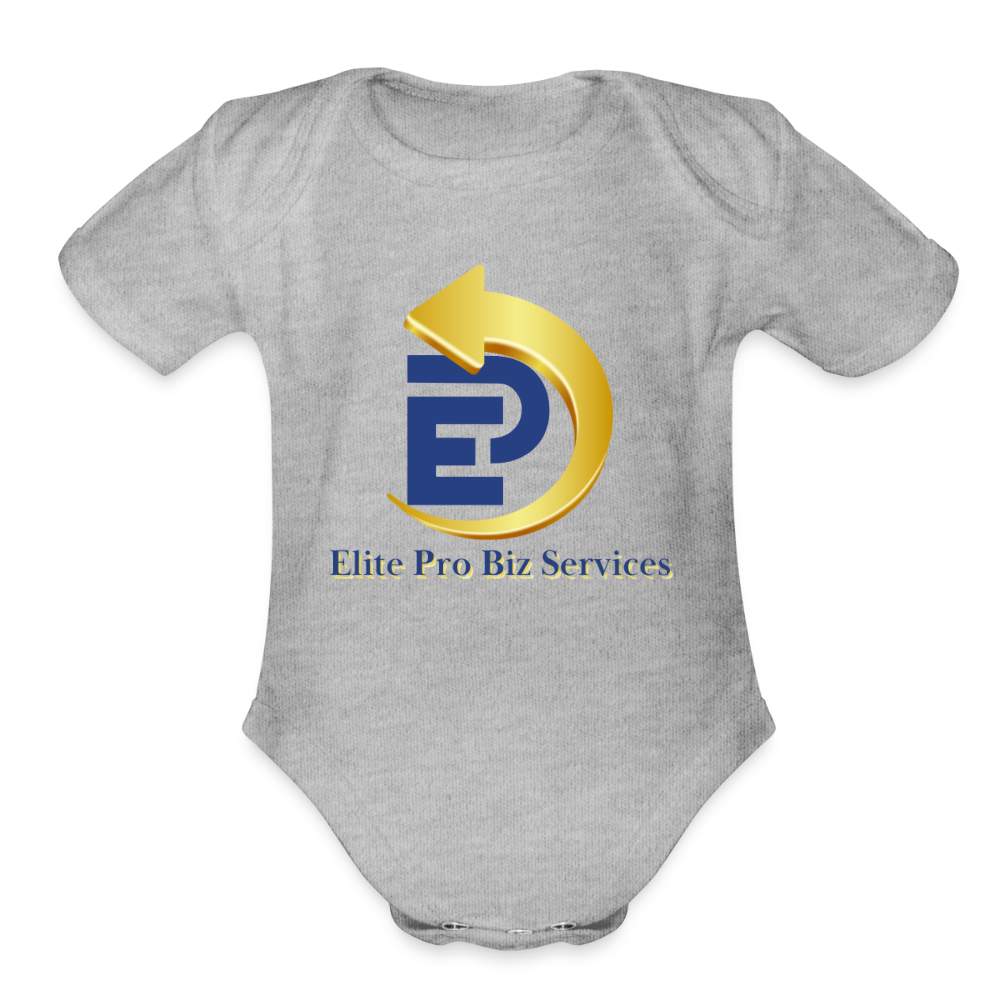 Organic Short Sleeve Baby Bodysuit - heather grey
