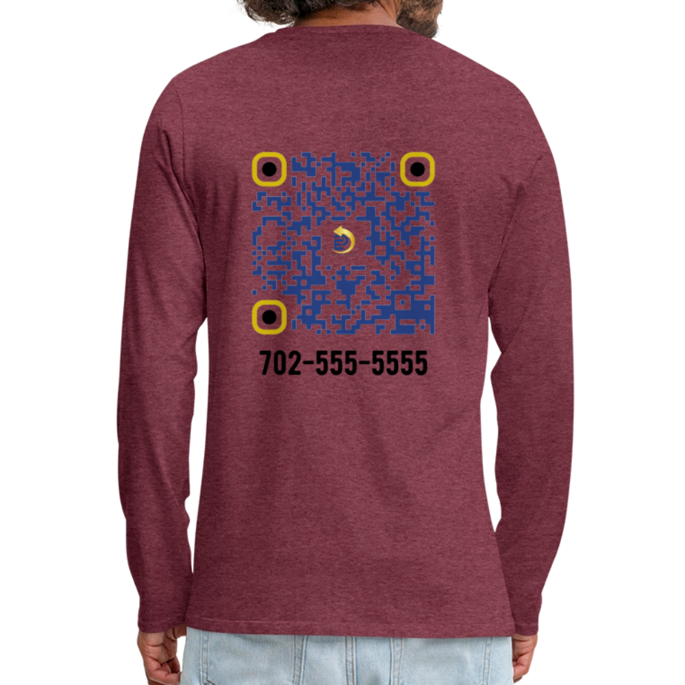 Men's Premium Long Sleeve T-Shirt - heather burgundy